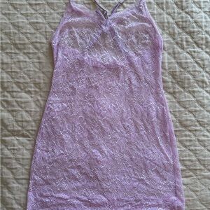 Lavender Lace Slip Dress